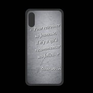 Coque  Iphone X PREMIUM Jeuness folie Noir Citation Oscar Wilde