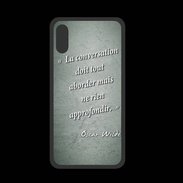Coque  Iphone X PREMIUM La conversation Vert Citation Oscar Wilde