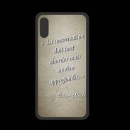 Coque  Iphone X PREMIUM La conversation Sepia Citation Oscar Wilde