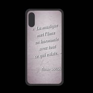 Coque  Iphone X PREMIUM La musique Rose Citation Oscar Wilde