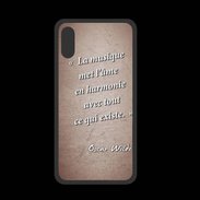 Coque  Iphone X PREMIUM La musique Rouge Citation Oscar Wilde