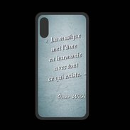 Coque  Iphone X PREMIUM La musique Turquoise Citation Oscar Wilde