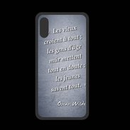Coque  Iphone X PREMIUM Les vieux Bleu Citation Oscar Wilde