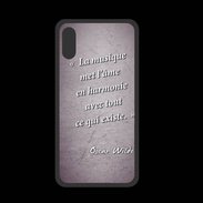 Coque  Iphone X PREMIUM La musique Violet Citation Oscar Wilde