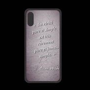 Coque  Iphone X PREMIUM Vérité pure Violet Citation Oscar Wilde