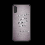 Coque  Iphone X PREMIUM Ami poignardée Violet Citation Oscar Wilde