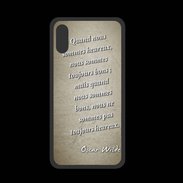 Coque  Iphone X PREMIUM Bons heureux Sepia Citation Oscar Wilde