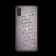 Coque  Iphone X PREMIUM Bons heureux Violet Citation Oscar Wilde