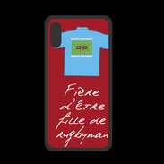 Coque  Iphone X PREMIUM Fille de rugbyman Bonus offensif-défensif Rouge 2