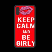 Coque  Iphone X PREMIUM Keep calm Girly Rouge