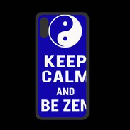 Coque  Iphone X PREMIUM Keep Calm Be Zen Bleu