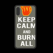 Coque  Iphone X PREMIUM Keep Calm Burn Gris