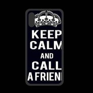 Coque  Iphone X PREMIUM Keep Calm Call friend Noir