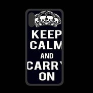 Coque  Iphone X PREMIUM Keep Calm Carry on Noir