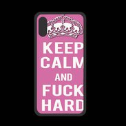 Coque  Iphone X PREMIUM Keep Calm Fuck hard Rose