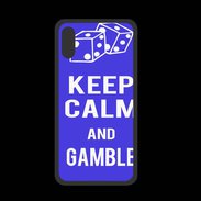 Coque  Iphone X PREMIUM Keep Calm Gamble Bleu