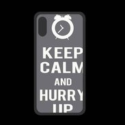 Coque  Iphone X PREMIUM Keep Calm Hurry up Gris