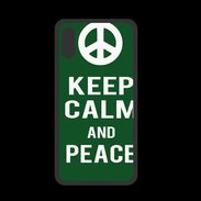 Coque  Iphone X PREMIUM Keep Calm Peace Vert