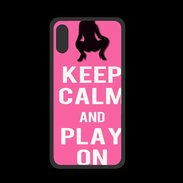 Coque  Iphone X PREMIUM Keep Calm Play on Rose