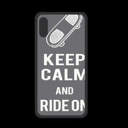 Coque  Iphone X PREMIUM Keep Calm Ride on Gris