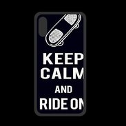 Coque  Iphone X PREMIUM Keep Calm Ride on Noir