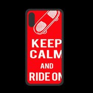 Coque  Iphone X PREMIUM Keep Calm Ride on Rouge