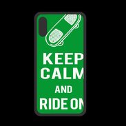 Coque  Iphone X PREMIUM Keep Calm Ride on Vert