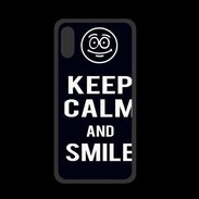 Coque  Iphone X PREMIUM Keep Calm Smile Noir