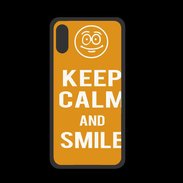 Coque  Iphone X PREMIUM Keep Calm Smile Orange