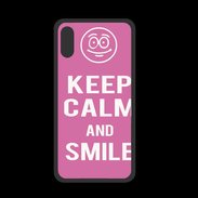 Coque  Iphone X PREMIUM Keep Calm Smile Rose