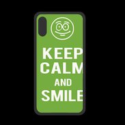 Coque  Iphone X PREMIUM Keep Calm Smile Vert