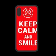 Coque  Iphone X PREMIUM Keep Calm Smile Rouge