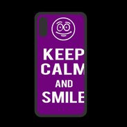 Coque  Iphone X PREMIUM Keep Calm Smile Violet