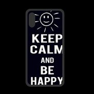 Coque  Iphone X PREMIUM Keep Calm Be Happy Noir