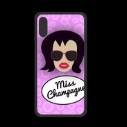 Coque  Iphone X PREMIUM Miss Champagne Brune