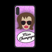 Coque  Iphone X PREMIUM Miss Champagne Chatain
