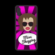 Coque  Iphone X PREMIUM Miss Shopping Chatain
