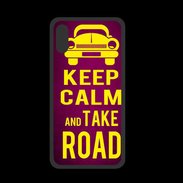 Coque  Iphone X PREMIUM Keep Calm and Take o road 2 Rose