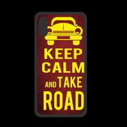 Coque  Iphone X PREMIUM Keep Calm and Take o road 2 Rouge