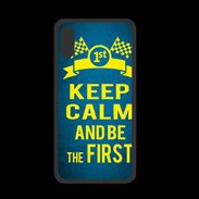 Coque  Iphone X PREMIUM Keep Calm and Be the First Bleu