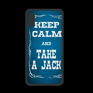 Coque  Iphone X PREMIUM Keep Calm and Take Jack Bleu