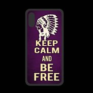 Coque  Iphone X PREMIUM Keep Calm and Be Free Violet
