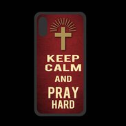 Coque  Iphone X PREMIUM Keep Calm and Pray Christian Rouge