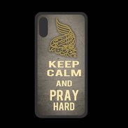 Coque  Iphone X PREMIUM Keep Calm and Pray Muslim Gris