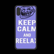 Coque  Iphone X PREMIUM Keep Calm and Be Reelax Bleu