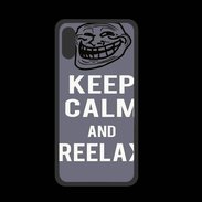 Coque  Iphone X PREMIUM Keep Calm and Reelax Gris