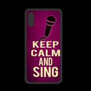 Coque  Iphone X PREMIUM Keep Calm and Sing Rose