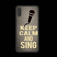Coque  Iphone X PREMIUM Keep Calm and Sing Gris