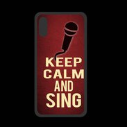Coque  Iphone X PREMIUM Keep Calm and Sing Rouge