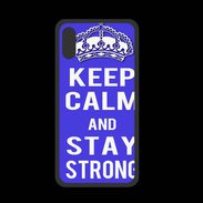 Coque  Iphone X PREMIUM Keep Calm and Stay strong Bleu